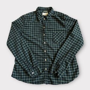 Denim & Supply Ralph Lauren Flannel Button Shirt RL Tomboy Green Women Sz XL